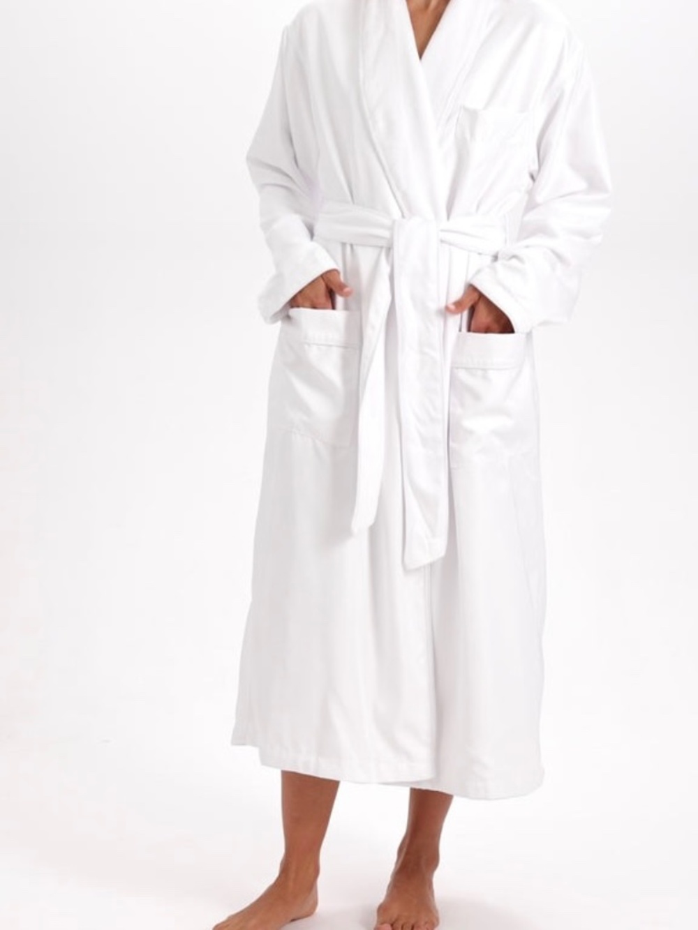 NEW Monarch Cypress Chamois Shawl Luxury Hotel Spa Robe- White, Size XL